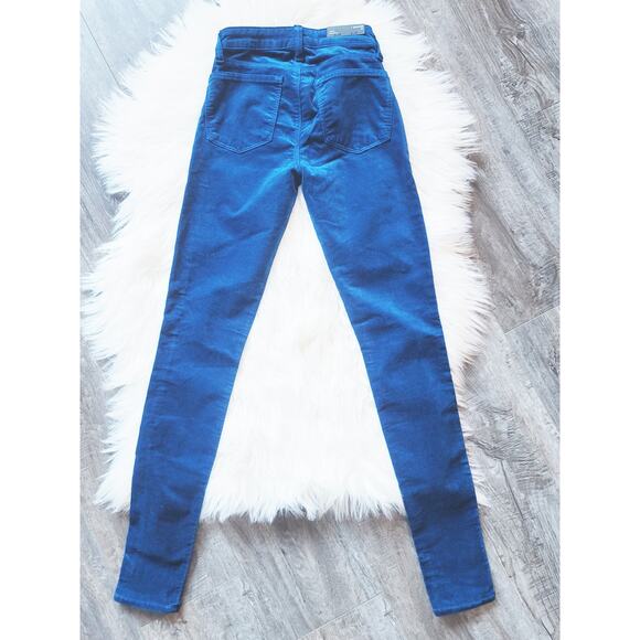 NEW J.BRAND MID-RISE SUPER SKINNY BLUE VELVET PANTS - SIZE 23 - Picture 6 of 11